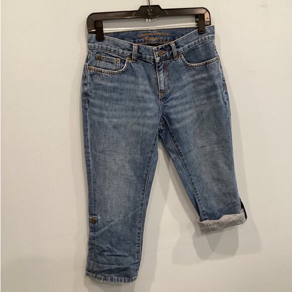 Vintage Ralph Lauren Womens Capri Jeans Size 2P 2 Fisherman Y2K Modest Boho Prep - Picture 1 of 9